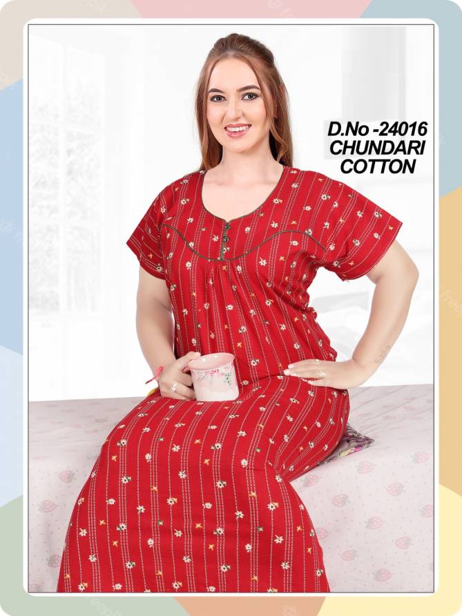 Chanderi Cotton Night 1 Printed Gown Nighty Wholesale Online

